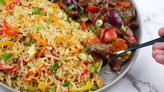 Beef Chilli Fry With Egg Fried Rice #trending