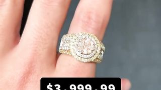 Solid Gold & Natural Diamond Men's Cluster Ring