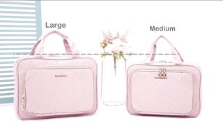 BAGSMART Toiletry Bag Hanging Travel Makeup Organizer with TSA Approved Transparent Cosmetic Bag Makeup Bag for Full Sized Toiletries
