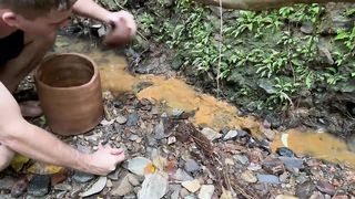 Primitive Technology_ Roasted Ore and Shell Flux Smelt.