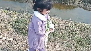 Cute Baby girl with her baba