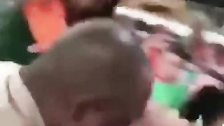 Girl got smashed buy police on football