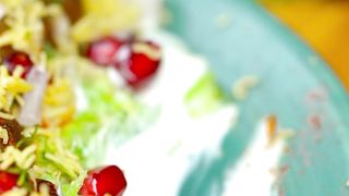 Mini sweet potato tikki chaat