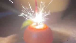 Glowing orange sparkler
