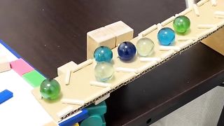 Marble chain reaction on a room