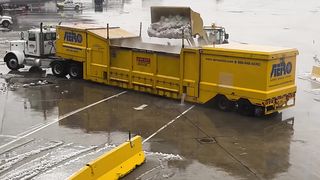 They dump the snow in it, the snow melts and pours out the side to sewer drain.
