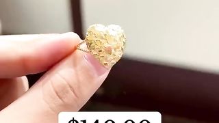 Solid Gold Nugget Heart Ladies Set