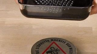 The surprising effect of a giant magnet on ferrofluid.