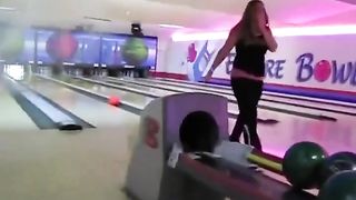 She gotta be banned from bowling alleys