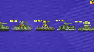 Evolution of Hybrids KV-41 vs SU-44 vs KV-44M vs KV-50 vs KV-51