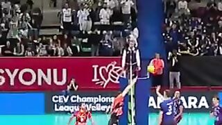 Foot Save during Rally Vollyball