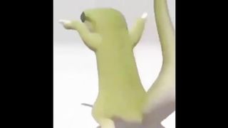 Lizard dances to Pokemon but its actually synced