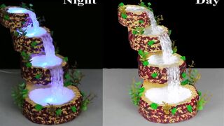 Waterfall from hot glue gun // Waterfall Showpiece for home decoration // Fountain Night Lamp