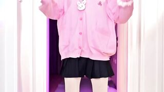 Cute cosplaygirl dancing