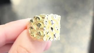 Large Classic Style Real Gold Nugget Ring