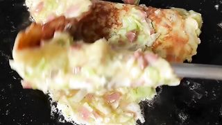 Chicken egg cheese omelette