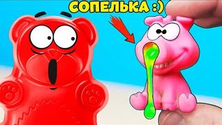 MEGA CHALLENGE Snotty PIG AND JELLY BEAR VALERA