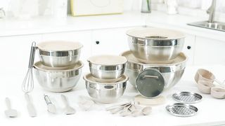 Mixing Bowls with Airtight Lids Set, 26PCS Stainless Steel Khaki Bowls