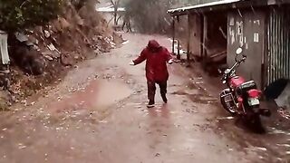 snowfalling | romantic weather in kashmir #snowfall #viral #everyone