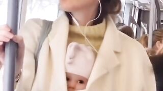 Cute baby trying to discover life