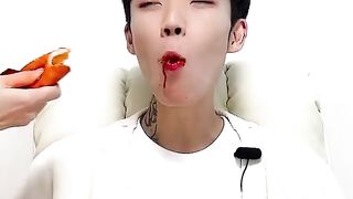 Random red food mukbang ????????