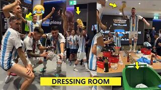 Messi, Martinez & Argentina Dressing Room and Celebration with world cup Trophy