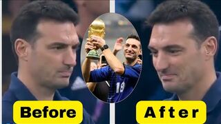 Lionel Scaloni's reaction when Montiel scores in penalty vs France