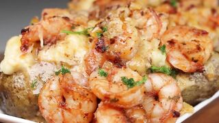 You’ll Never Make Baked Potato Any Other Way _ Cajun Shrimp Stuffed Loaded Baked Potato