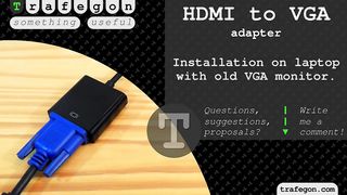 HDMI to VGA adapter • Setup with laptop and old VGA monitor