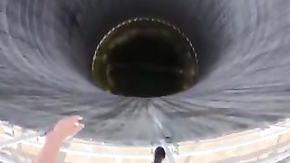 Jumping into nuclear cooling tower