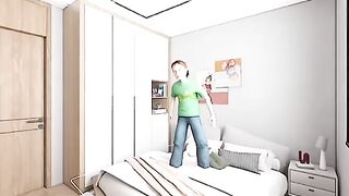 Parents built luxury bedroom for girl's backflip _ 3d animation