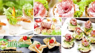 5 Simple, yet delightful party reicpes. Pinwheel, crispy roll-ups, roses and blooming flowers