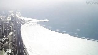 Time lapse of ice breaking up, Lake Michigan.