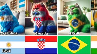Persian cat different version of the country's flag