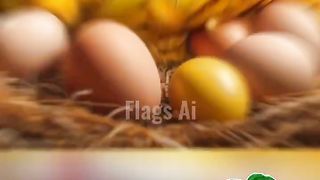 A hen Incubating eggs version  country flags