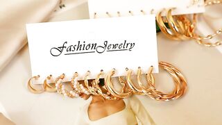 32 Pairs Gold Hoop Earrings Set for Women Girls, Fashion Chain Link Hoop Stud