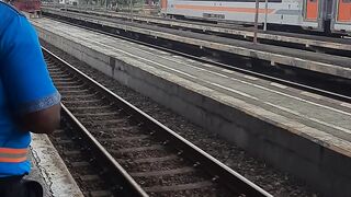 The second the long-distance train entered Cikarang station