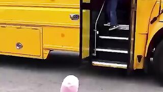 Cute babies wait big brother and sister go hom