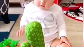 Babies feel so surprise with a new toy