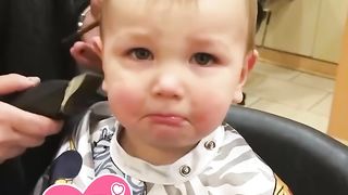 Hilarious Baby Hair-cut Moment