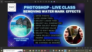 Photoshop Water Mark Effect Live Class | TLCC