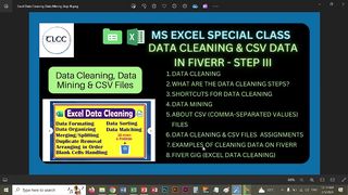Excel Data Cleaning Data Mining Step III LIVE Class | TLCC