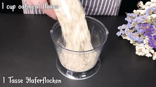 1 cup oatmeal and 2 apples. This German oatmeal recipe is the most popular in Germany