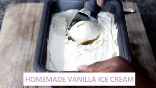 HOMEMADE VANILLA ICE CREAM - 3 Ingredients only! No Ice Cream Machine