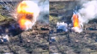 Destruction of Russian ammo dump near Bakhmut