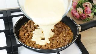 За 5 минут МЯСНОЙ ПИРОГ на сковороде Время на выпечку! Очень Вкусный Пирог на Ск.