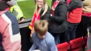 When this Liverpool fan stole a ball from the pitch and ran away.