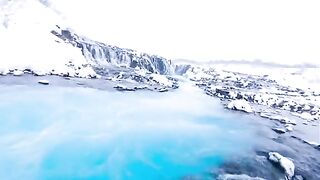 Have you ever seen such a blue river in winter_ ❄️