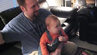 Baby laughing at the Wii