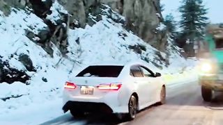 Snowfall View on Road of Murree